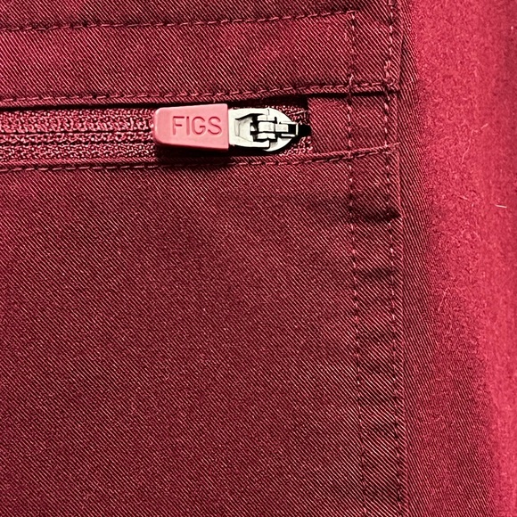 FIGS Technical Collection Womens Small Scrub Pants Burgundy Elastic Tie Waist - Picture 5 of 7